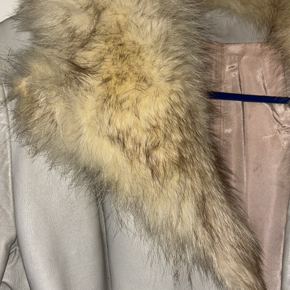 EC Peter Caruso Genuine Leather sz 14 fur top belt jacket - Picture 3 of 16